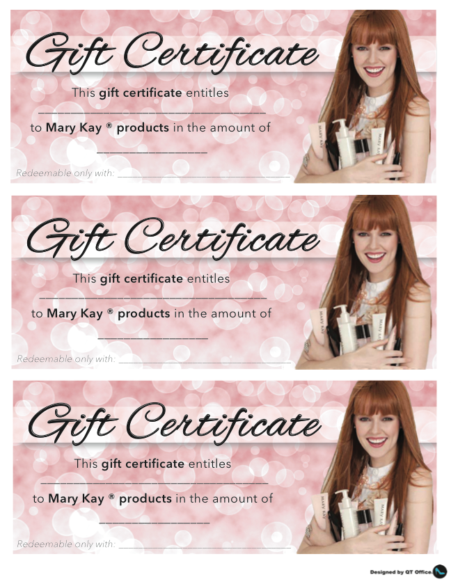 Mary Kay Gift Certificate Template Lamoureph Blog Mandegar Info